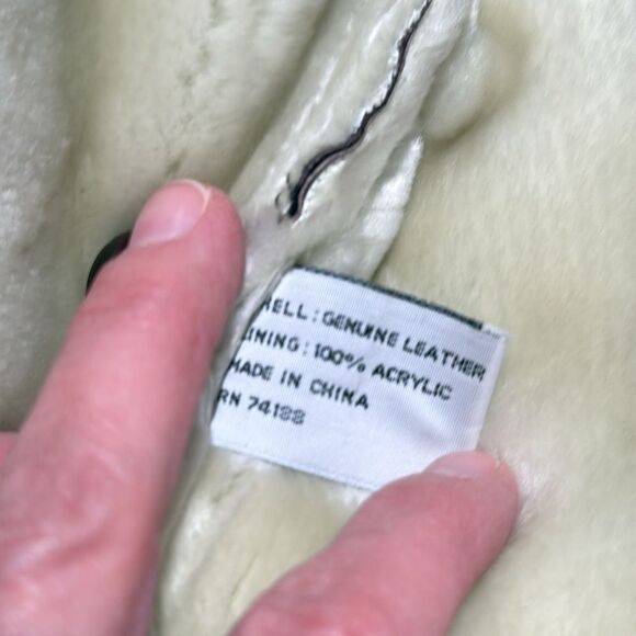 VINTAGE MAGGIE LAWRENCE LEATHER SHEARLING BIKER JACKET SIZE PETITE SMALL - Picture 11 of 14